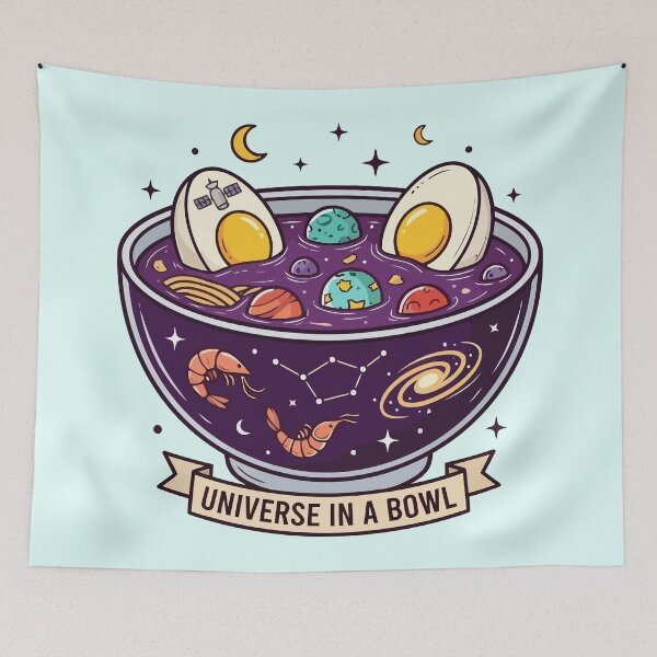 Item preview, Universe In A Bowl Space Ramen Cosmic Noodles Galaxy Soup designed and sold by Amir Faysal.