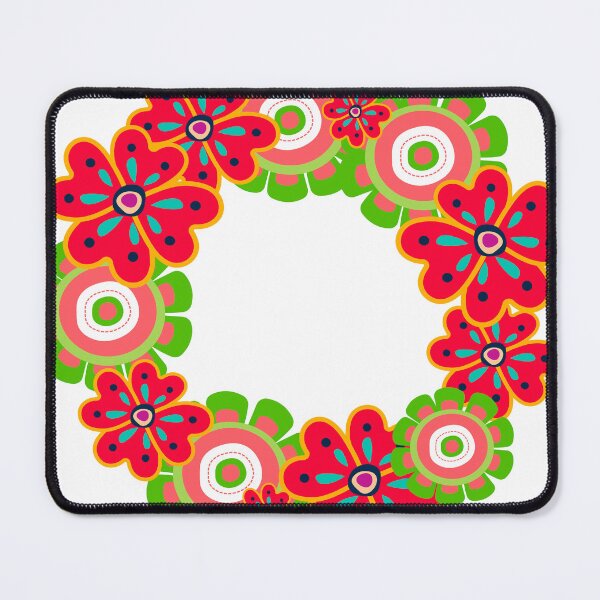 Item preview, Colorful Floral Wreath with Bright Red Flowers and Green Leaves designed and sold by Zhanna LL.