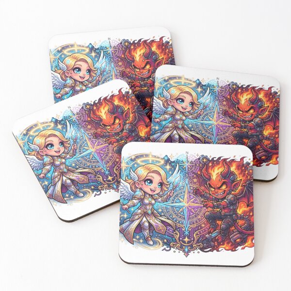 Item preview, Angel and Demon Art, Celestial Girl with Fire Demon designed and sold by Terra Nova Collective.
