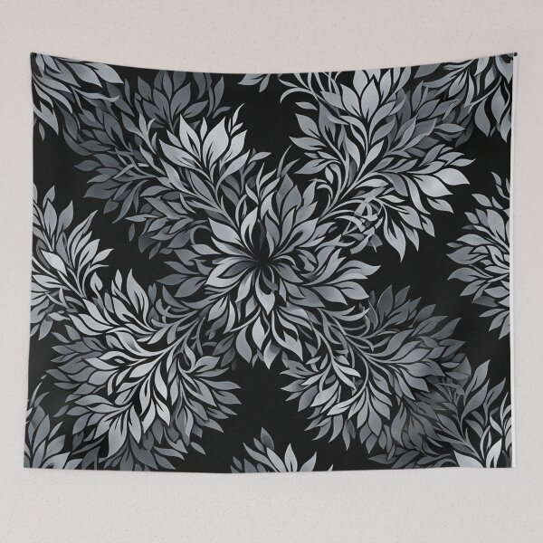 Item preview, Dark Floral Silver Leaves Seamless Ornament designed and sold by Owcomm.