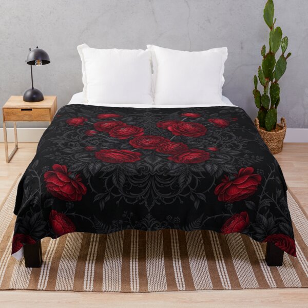 Item preview, Dark Gothic Red Roses Damask Floral Pattern designed and sold by Owcomm.