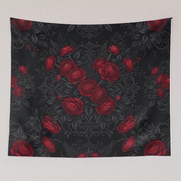 Item preview, Dark Gothic Red Roses Damask Floral Pattern designed and sold by Owcomm.