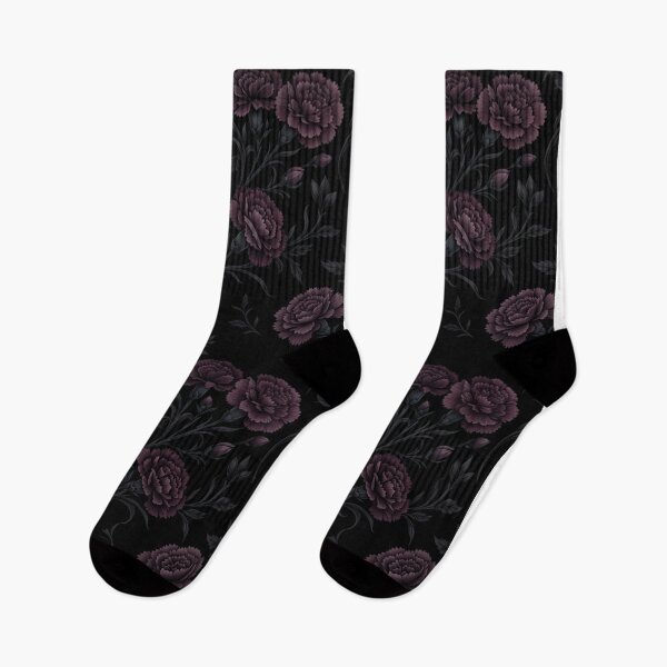 Item preview, Dark Gothic Plum Carnations Floral Pattern designed and sold by Owcomm.