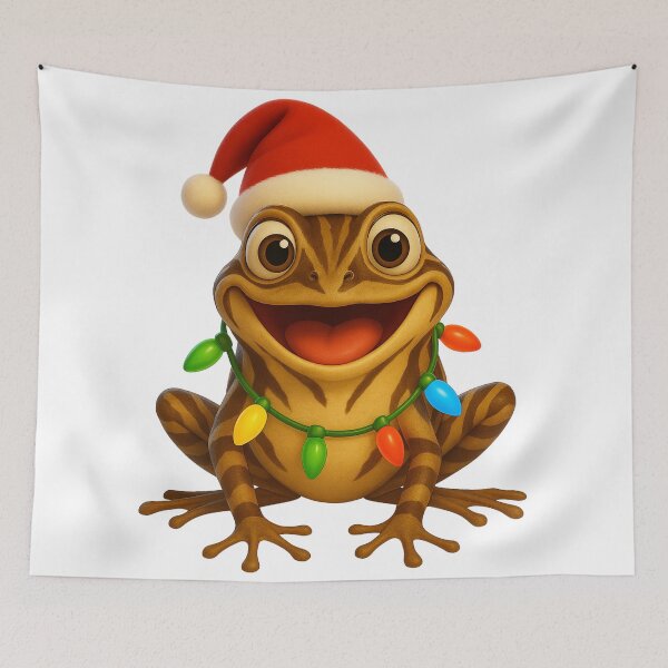 Item preview, Cheerful Striped Rocket Frog Christmas designed and sold by Sillytoe.
