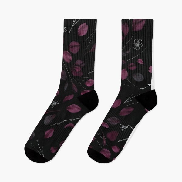 Item preview, Dark Plum Botanical Falling Petals Pattern designed and sold by Owcomm.