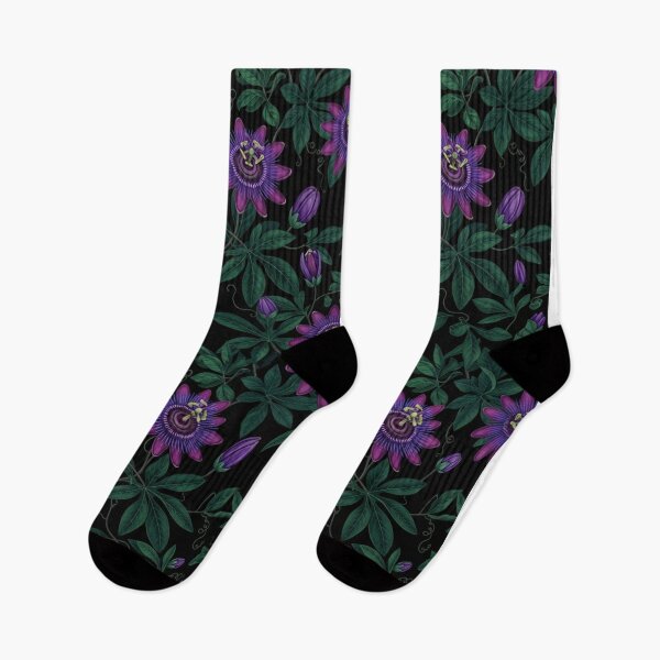 Item preview, Gothic Passion Flower Seamless Botanical Pattern designed and sold by Owcomm.
