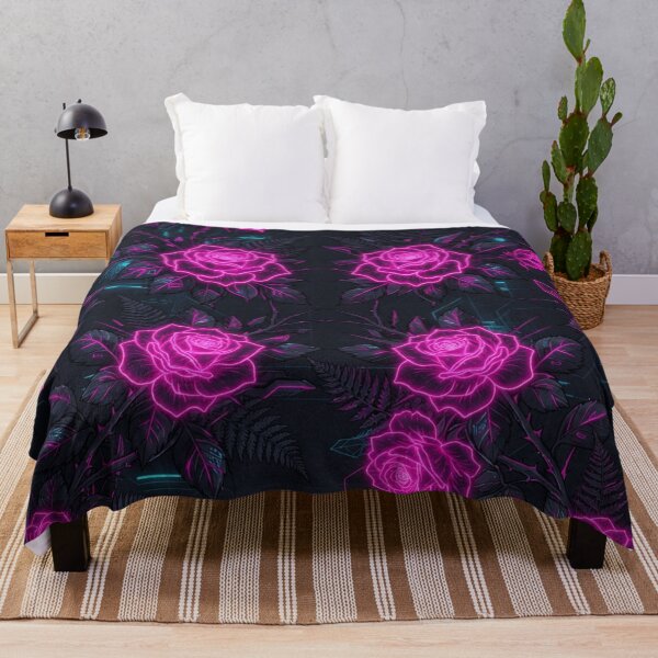 Item preview, Luminous Cyberpunk Pink Neon Rose Pattern designed and sold by Owcomm.