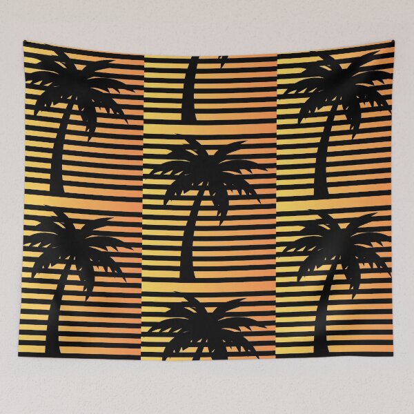 Item preview, Yellow And Orange Sunset Palm Tree Silhouette Art designed and sold by Artography Designs.
