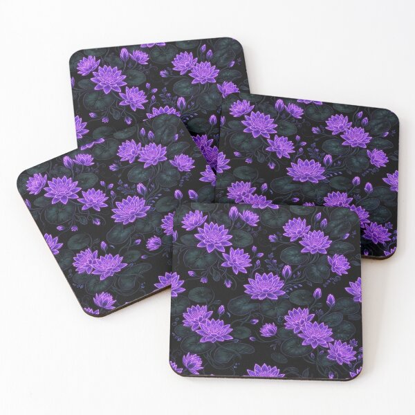 Item preview, Glowing Purple Water Lily Floral Seamless Pattern designed and sold by Owcomm.