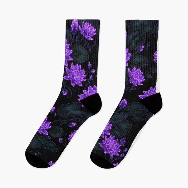 Item preview, Glowing Purple Water Lily Floral Seamless Pattern designed and sold by Owcomm.