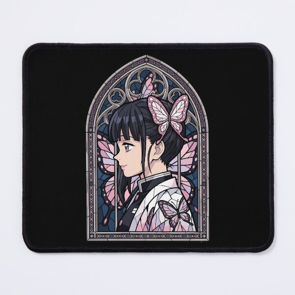Item preview, Kanao Tsuyuri Demon Slayer Midnight Butterfly Stained Glass Portrait designed and sold by mildaclairmo.
