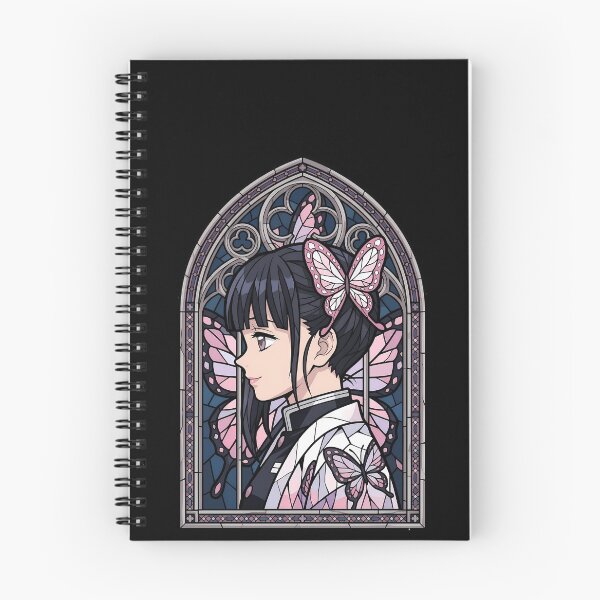 Item preview, Kanao Tsuyuri Demon Slayer Midnight Butterfly Stained Glass Portrait designed and sold by mildaclairmo.
