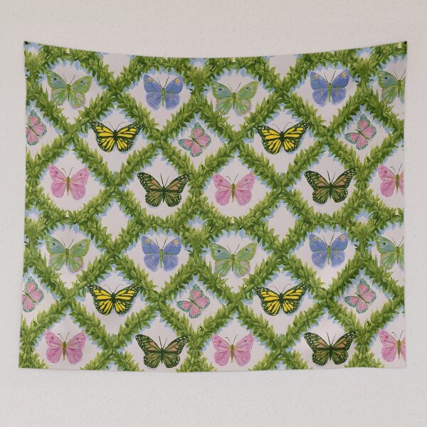 Item preview, Topiaries and butterflies lattice designed and sold by SophieClimaArt.