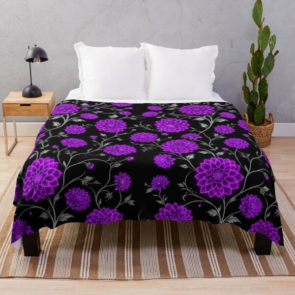 Item preview, Glowing Purple Dahlia Floral Vine Pattern designed and sold by Owcomm.