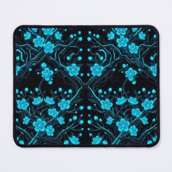 Item preview, Glowing Cyberpunk Neon Blue Cherry Blossom Tree designed and sold by Owcomm.