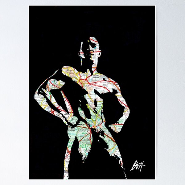 Item preview, Big Muscled Black Dude With Dick Map Art By NLMKArtStudio designed and sold by NLMKArtStudio.