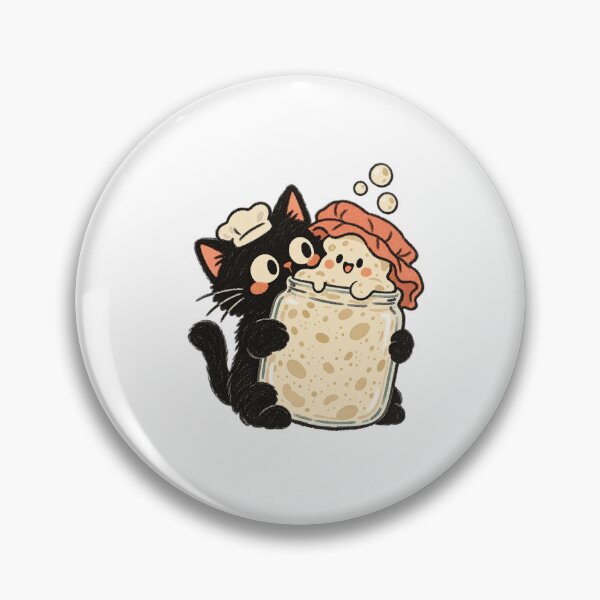 Item preview, Cute Baker Cat Hugging a Sourdough Starter Jar designed and sold by AMICO77.