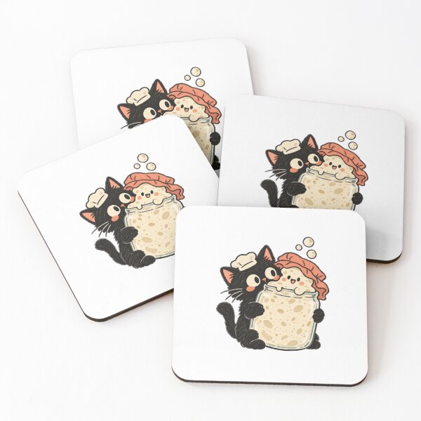 Item preview, Cute Baker Cat Hugging a Sourdough Starter Jar designed and sold by AMICO77.