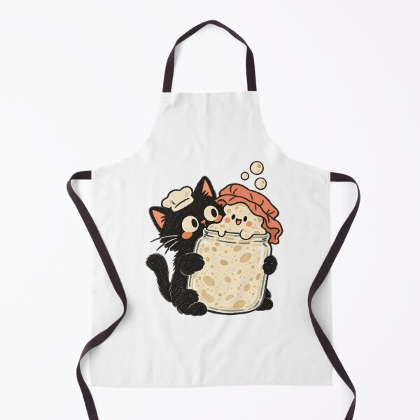 Item preview, Cute Baker Cat Hugging a Sourdough Starter Jar designed and sold by AMICO77.