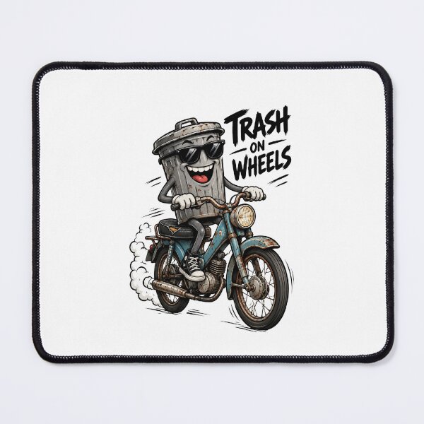 Item preview, Funny Trash Can Riding Motorcycle - Trash On Wheels designed and sold by Alaric4you.