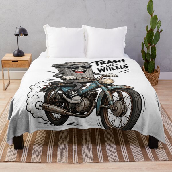 Item preview, Funny Trash Can Riding Motorcycle - Trash On Wheels designed and sold by Alaric4you.