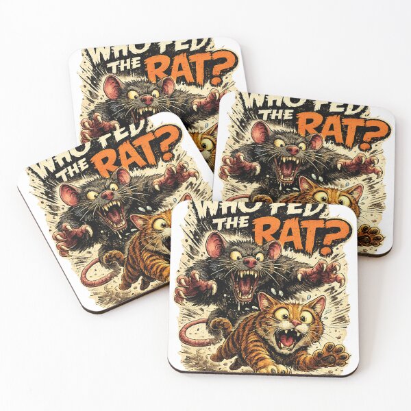 Item preview, Who fed the rat? - Funny cat & rat comic designed and sold by thirtyonestars.