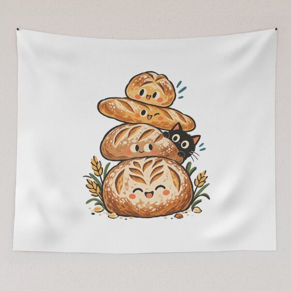 Item preview, Friendly Bread Tower with a Little Cat designed and sold by AMICO77.