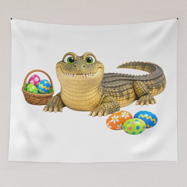 Item preview, Joyful American Crocodile Easter designed and sold by Sillytoe.