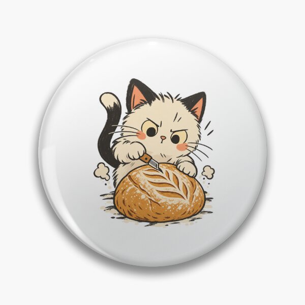 Item preview, Cute Cat Scoring a Sourdough Loaf designed and sold by AMICO77.