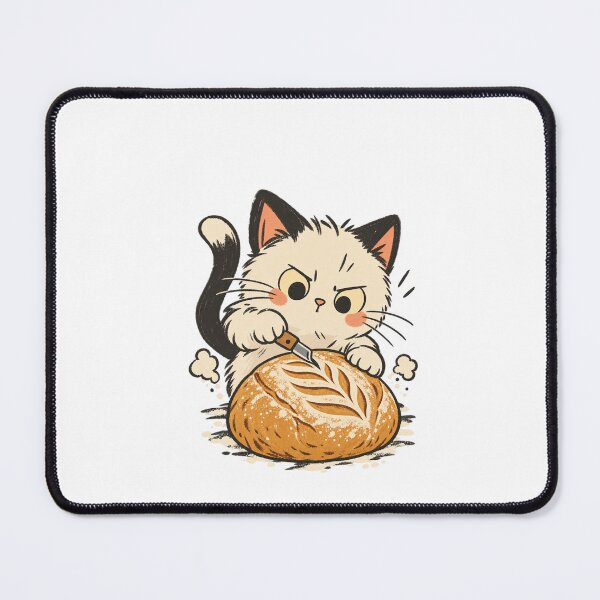 Item preview, Cute Cat Scoring a Sourdough Loaf designed and sold by AMICO77.