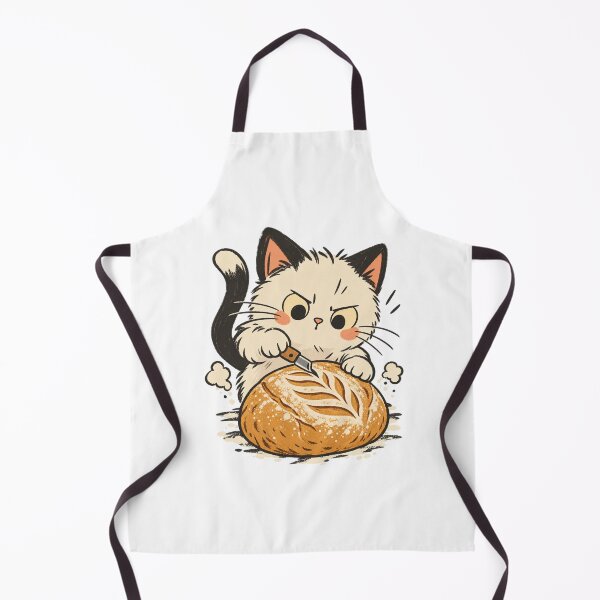 Item preview, Cute Cat Scoring a Sourdough Loaf designed and sold by AMICO77.