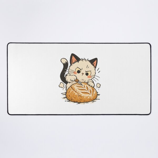 Item preview, Cute Cat Scoring a Sourdough Loaf designed and sold by AMICO77.