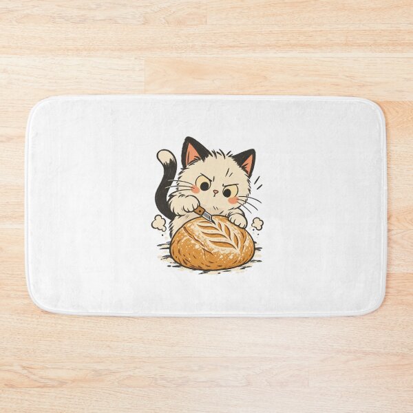 Item preview, Cute Cat Scoring a Sourdough Loaf designed and sold by AMICO77.