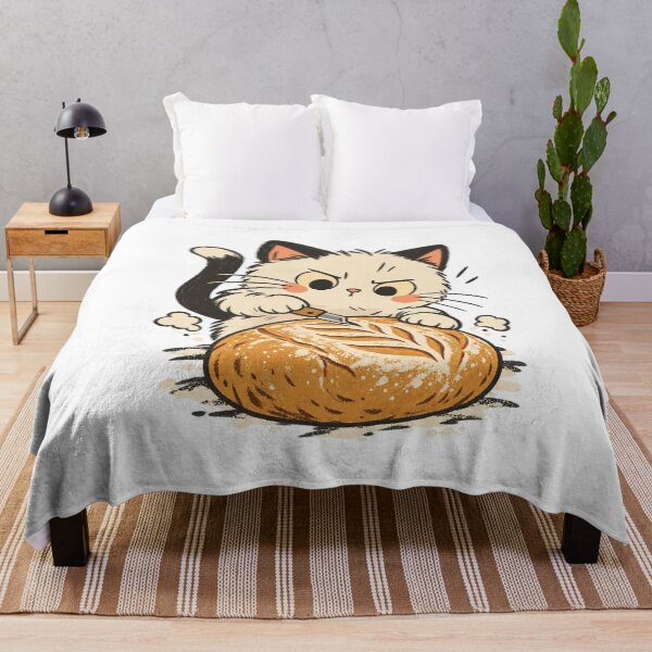 Item preview, Cute Cat Scoring a Sourdough Loaf designed and sold by AMICO77.