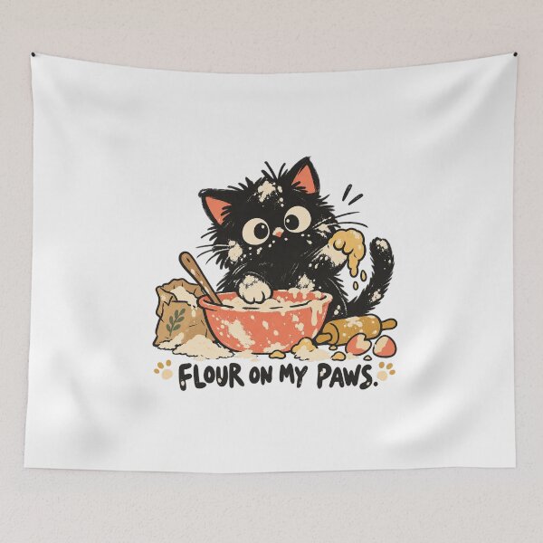 Item preview, Flour on My Paws Baker Cat designed and sold by AMICO77.