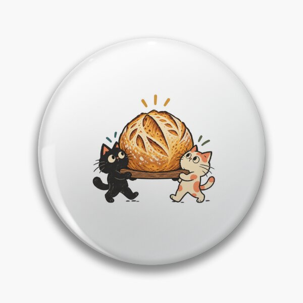Item preview, Two Cats Carrying a Golden Sourdough Loaf designed and sold by AMICO77.