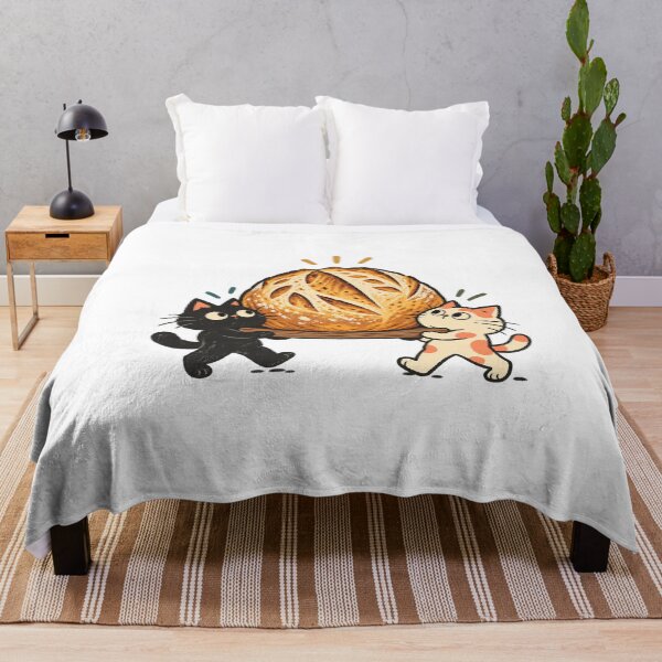 Item preview, Two Cats Carrying a Golden Sourdough Loaf designed and sold by AMICO77.