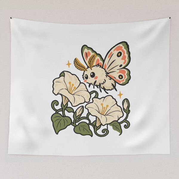 Item preview, Patterned Moth and White Moonflowers designed and sold by AMICO77.