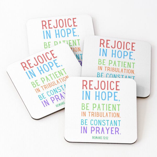 Item preview, Romans 12:12 Rejoice in Hope Colorful Text Art (on transparent) designed and sold by Boy and Belugee Studio.