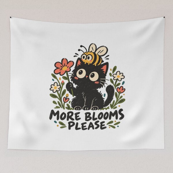 Item preview, More Blooms Please Black Cat and Bee designed and sold by AMICO77.