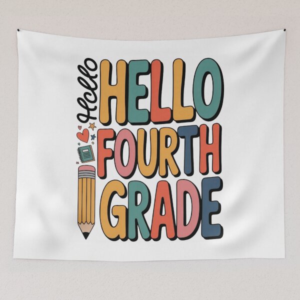 Item preview, Hello Fourth Grade Retro Colorful Typography designed and sold by Mr-AShop.