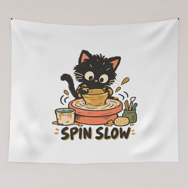 Item preview, Spin Slow Cat at the Pottery Wheel designed and sold by AMICO77.