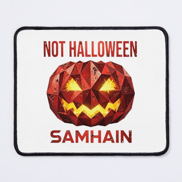 Item preview, Not Halloween Samhain - Red Geometric Pumpkin Yellow Glowing Eyes designed and sold by Csaba1983.