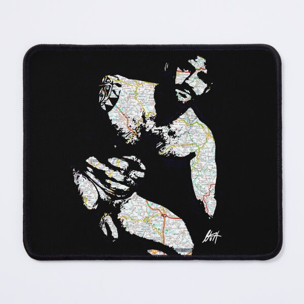 Item preview, Muscled Hairy Chest Chav Daddy Tattooed And Cock Out Map Art By NLMKArtStudio designed and sold by NLMKArtStudio.