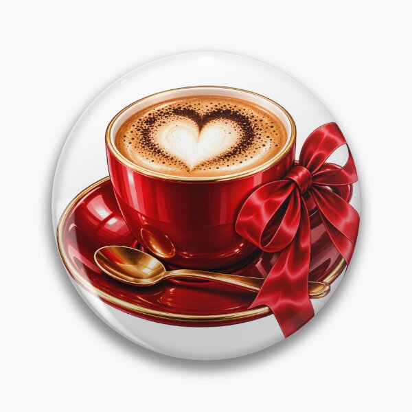 Item preview, Romantic Red Coffee Cup with Satin Bow designed and sold by TinyWeird.