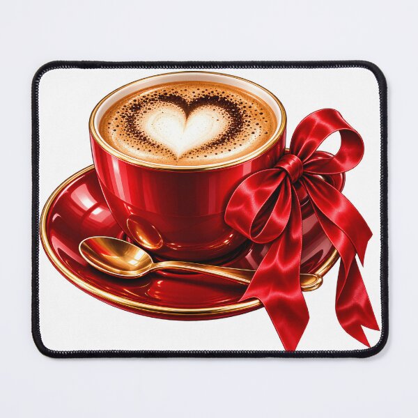 Item preview, Romantic Red Coffee Cup with Satin Bow designed and sold by TinyWeird.