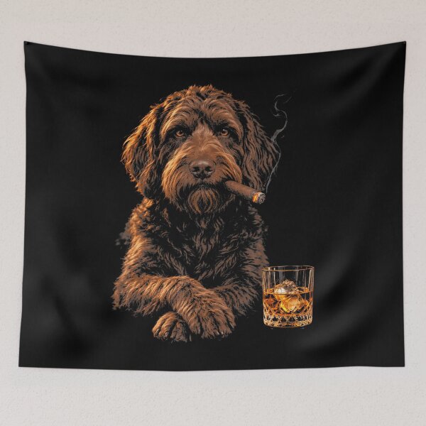 Item preview, Cool Labradoodle Smoking Cigar And Whiskey designed and sold by Alzasshop.