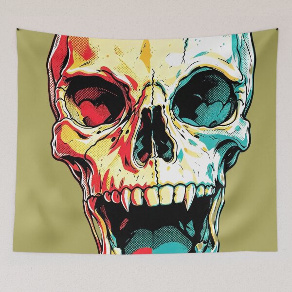 Item preview, Red and cyan skull designed and sold by Glenbobagins.