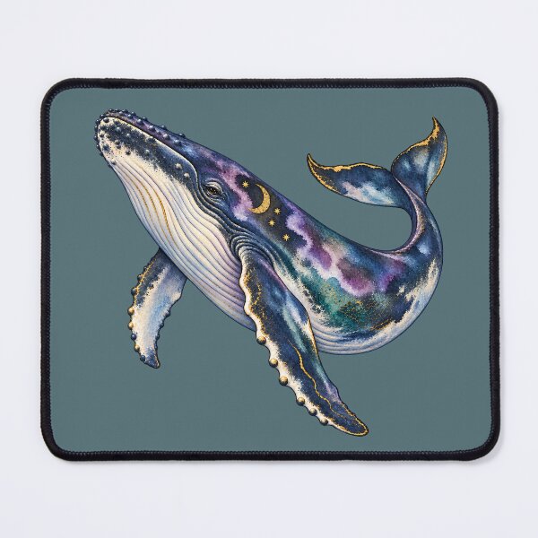 Item preview, Dreaming Humpback Whale – Celestial Violet Watercolor Art designed and sold by MAD's Recreation Studio.