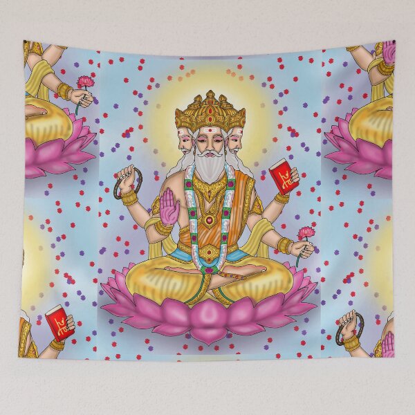 Item preview, Lord Brahma Digital Drawing | Hindu Creator God Artwork designed and sold by Harshit_Digital_Arts.